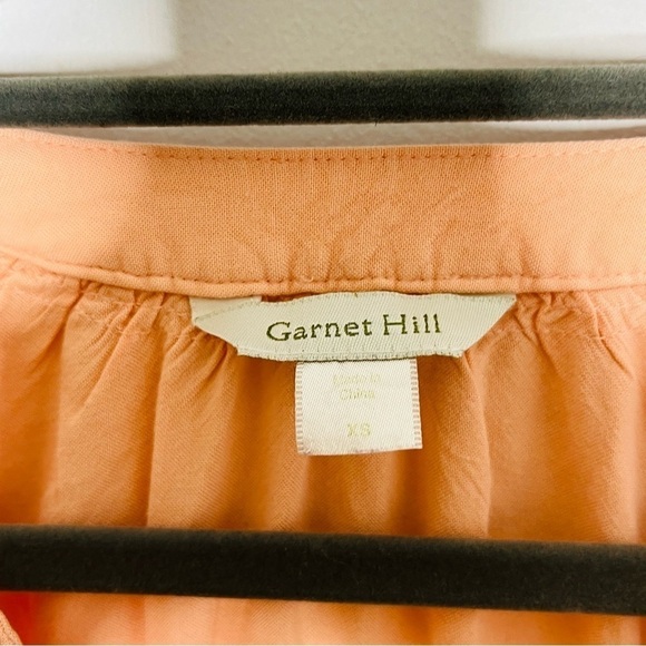 Garnet Hill Size XS Embroidered Popover Boho Blouse - Picture 4 of 6